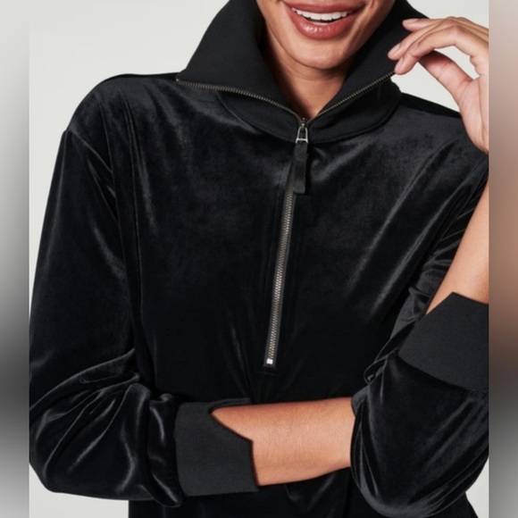 Spanx | Velvet Half Zip Pullover Top - Picture 1 of 4